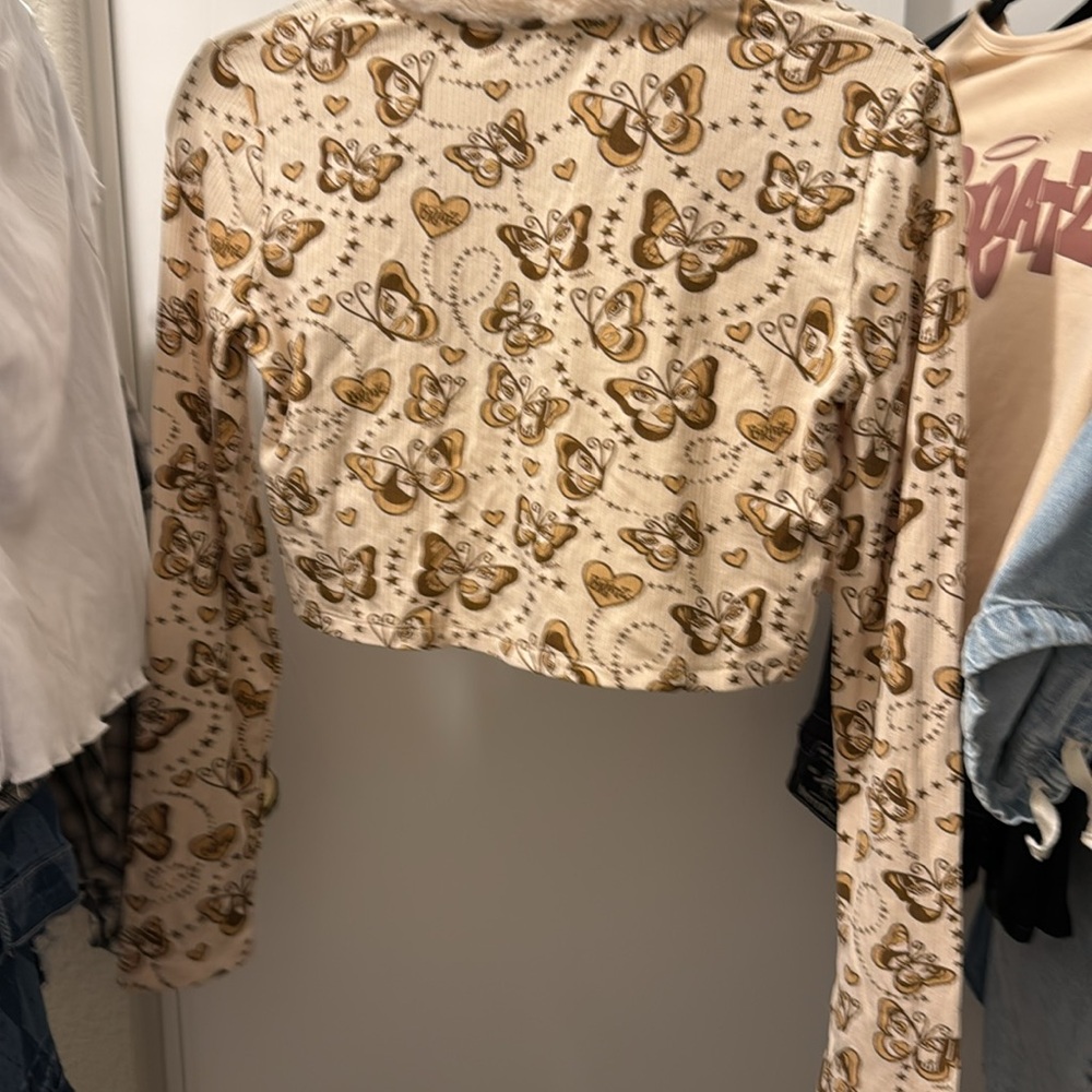 Dolls Kill Butterfly Print Jacket and Striped Pants Set - Picture 5 of 10